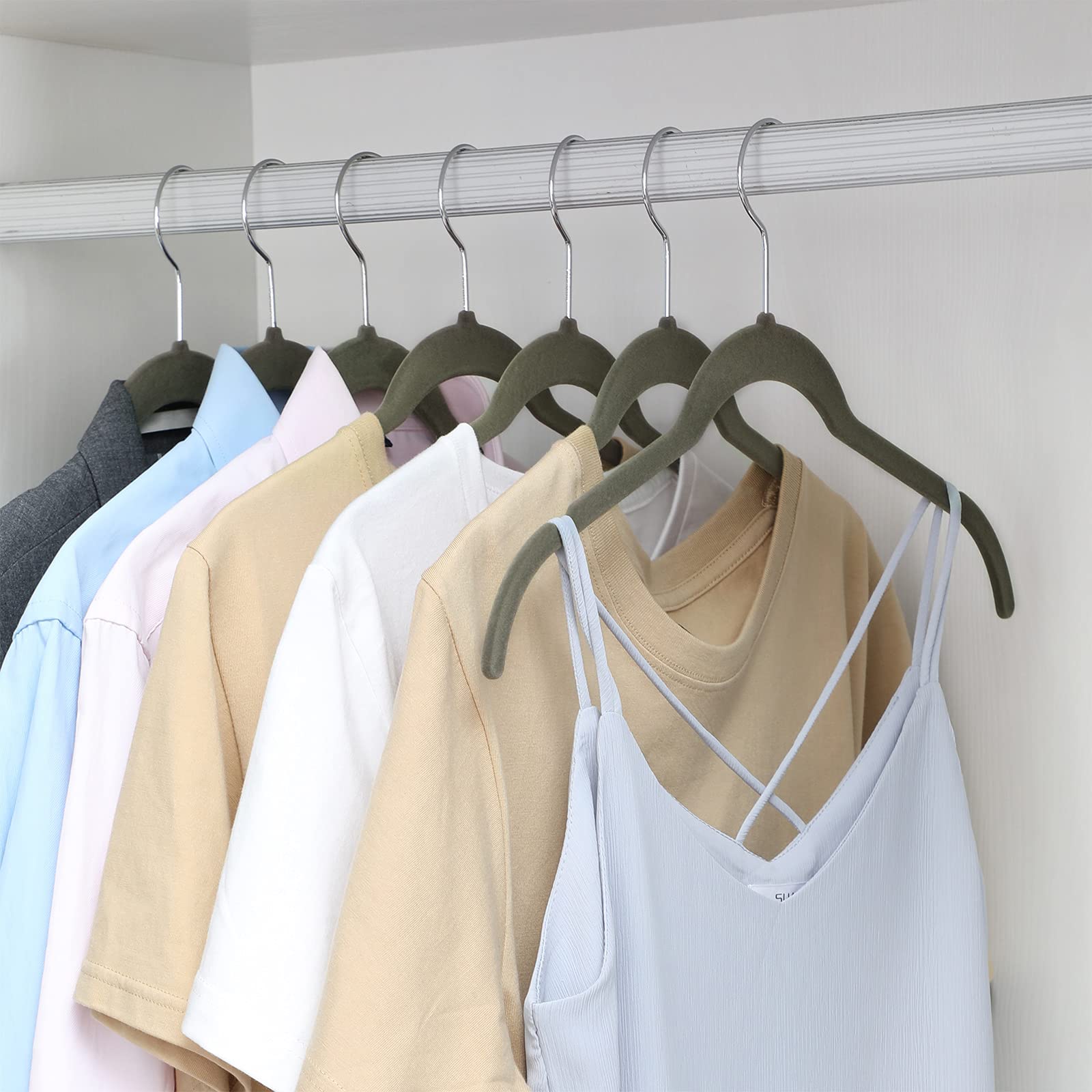 Songmics CRF20F Grucce Velluto 20 Pezzi Grigio Antiscivolo