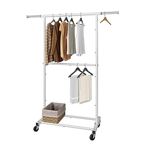 Simple Trending Stender Doppio 78-121 cm Bronzo con Ruote Metallo