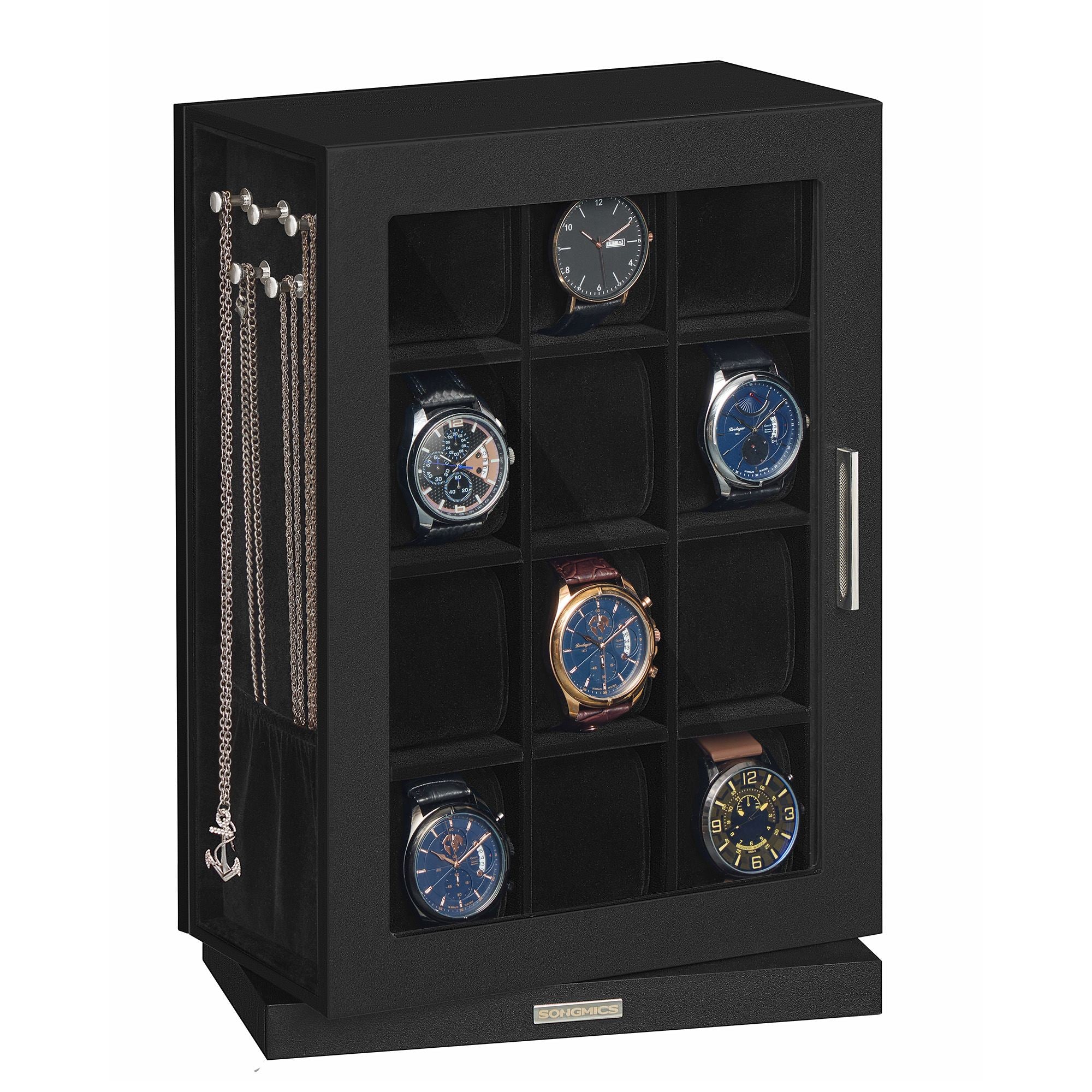 Songmics UJWB028B01 Portorologi 12 Scomparti Nero