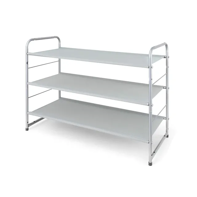 Simple Trending scarpiera 3 ripiani argento impilabile 9 paia