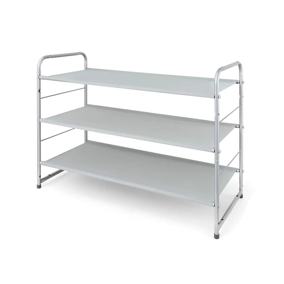 Simple Trending scarpiera 3 ripiani argento impilabile 9 paia