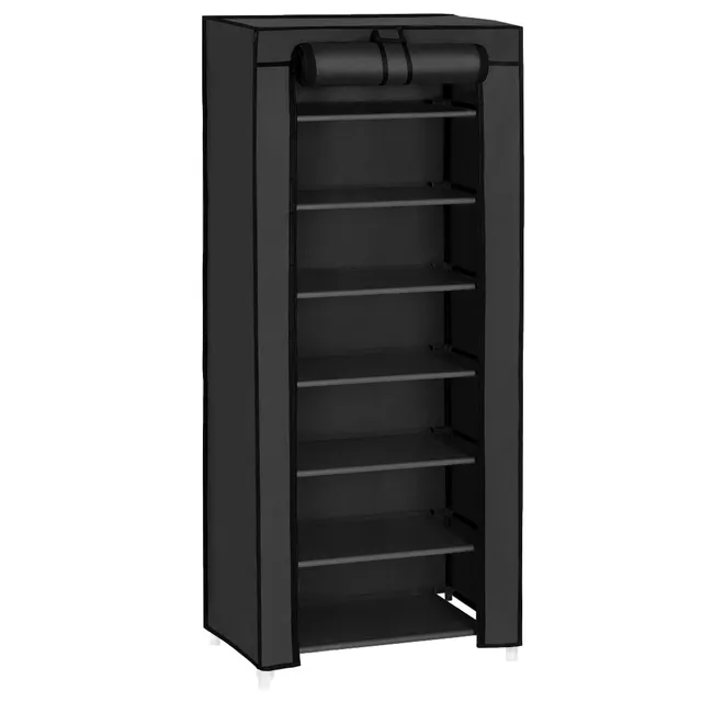 Songmics scarpiera 7 ripiani con copertura 28x46x126 antipolvere