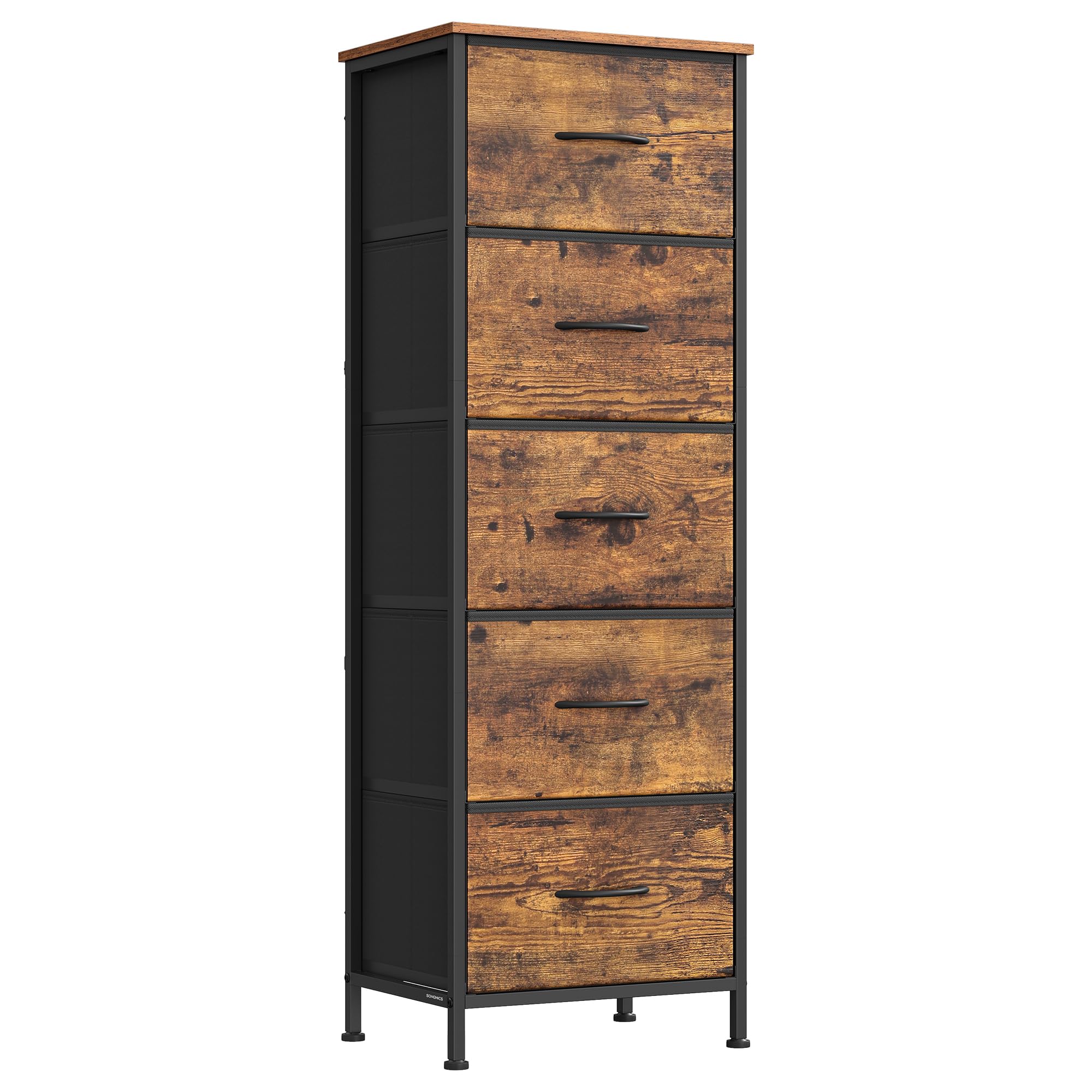 Songmics Bellah LGS315BH04 cassettiera 5 cassetti marrone 80cm