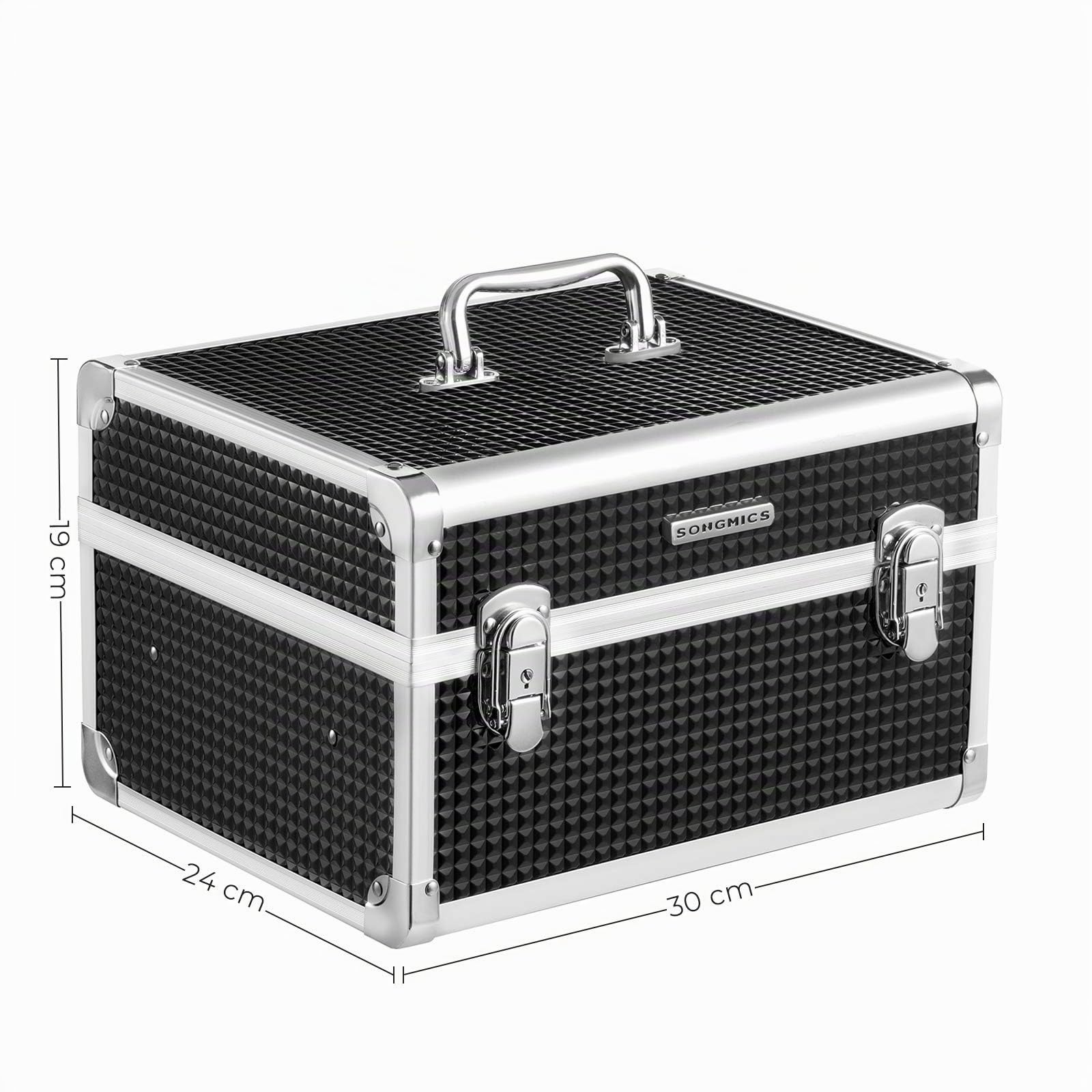Songmics JBC328B01 beauty case valigetta nero con serratura