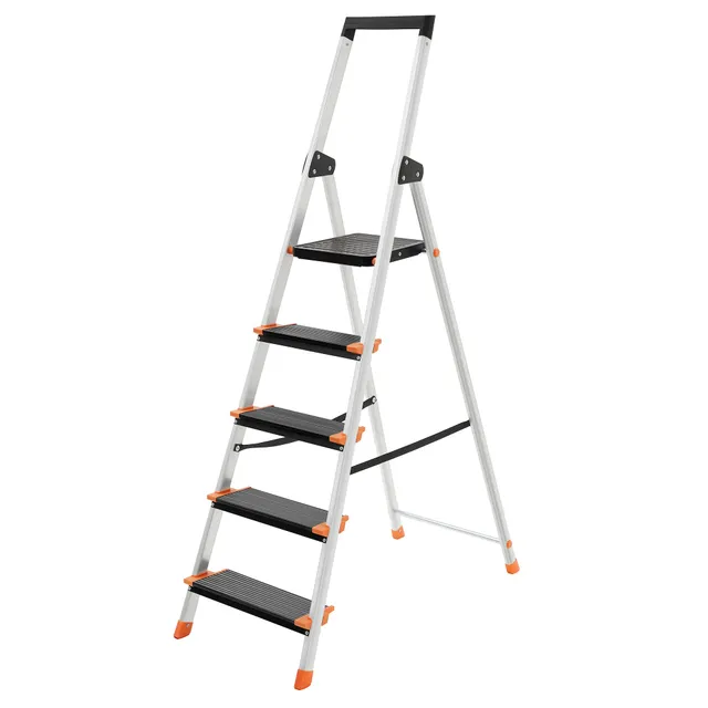 Songmics GLT05BK Scaletta 5 Gradini Nero-Arancione