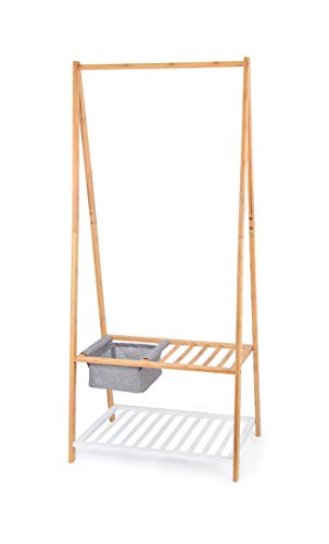 Domopak Living Stander Bamboo appendiabiti 75x45x160 con cestino