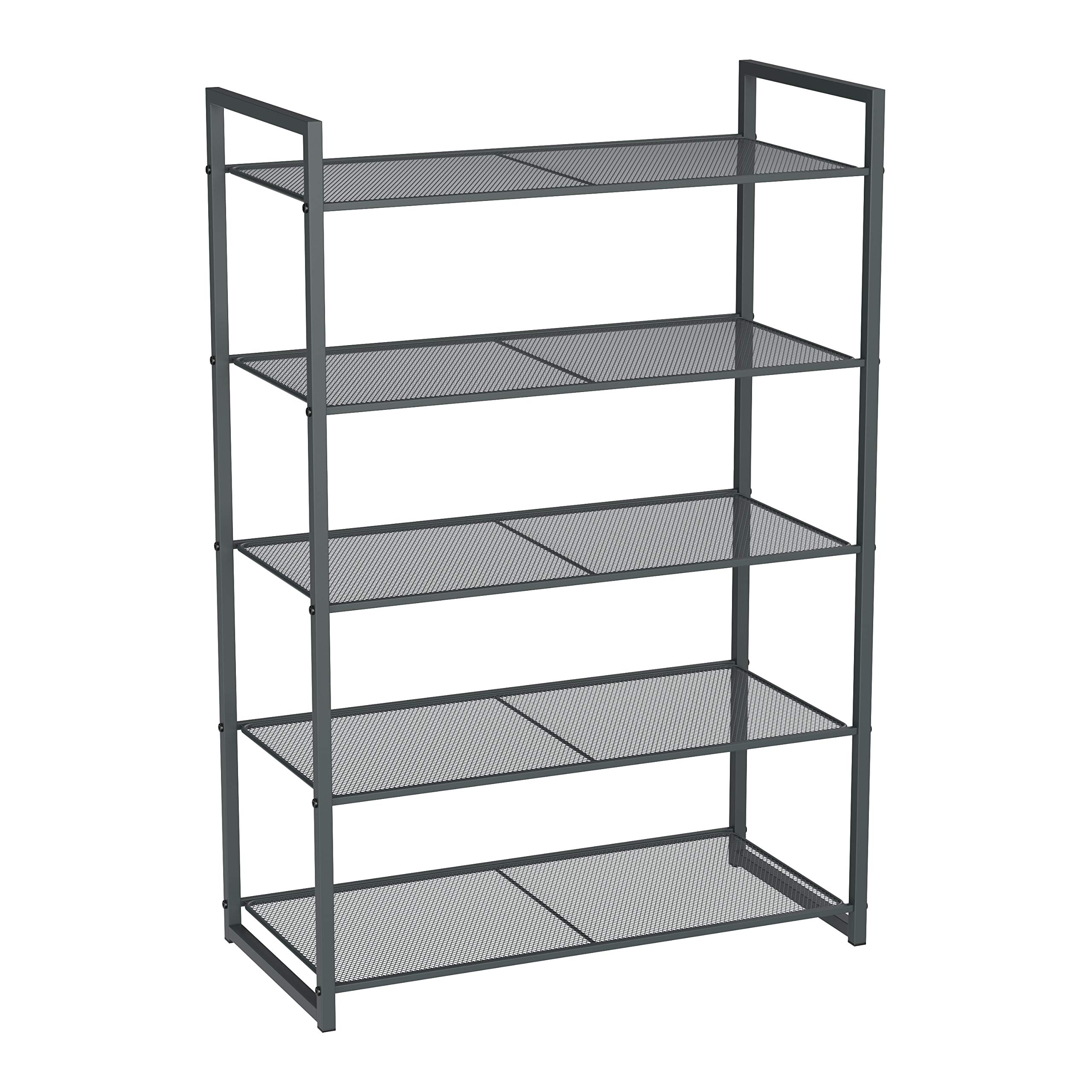 Songmics LMR85GC Scarpiera 5 Ripiani Grigia Impilabile