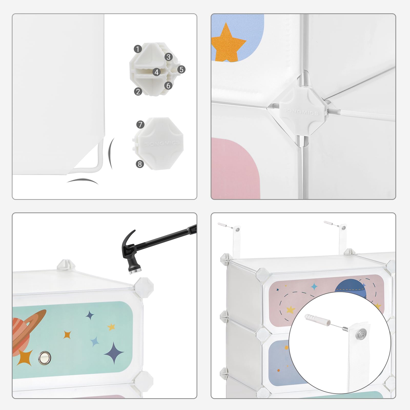 Songmics LPC904W01 Scarpiera Bambini Bianco 6 Scomparti
