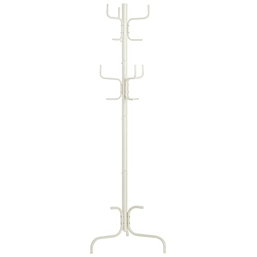 Songmics RCR029W01 appendiabiti da terra bianco 6 ganci acciaio