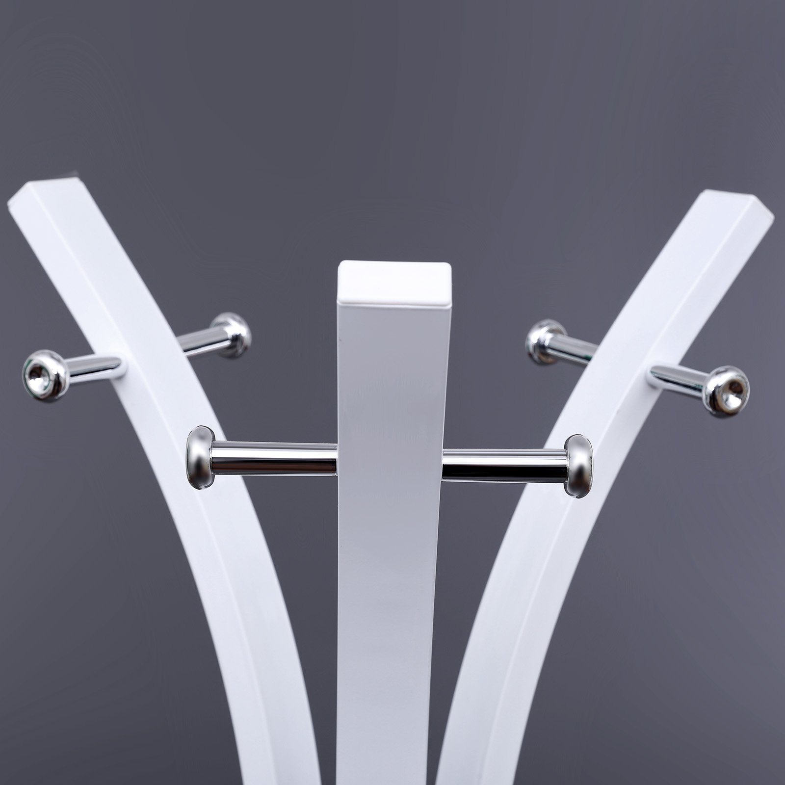 Songmics RCR01W Appendiabiti da Terra Bianco 9 Ganci 176 cm