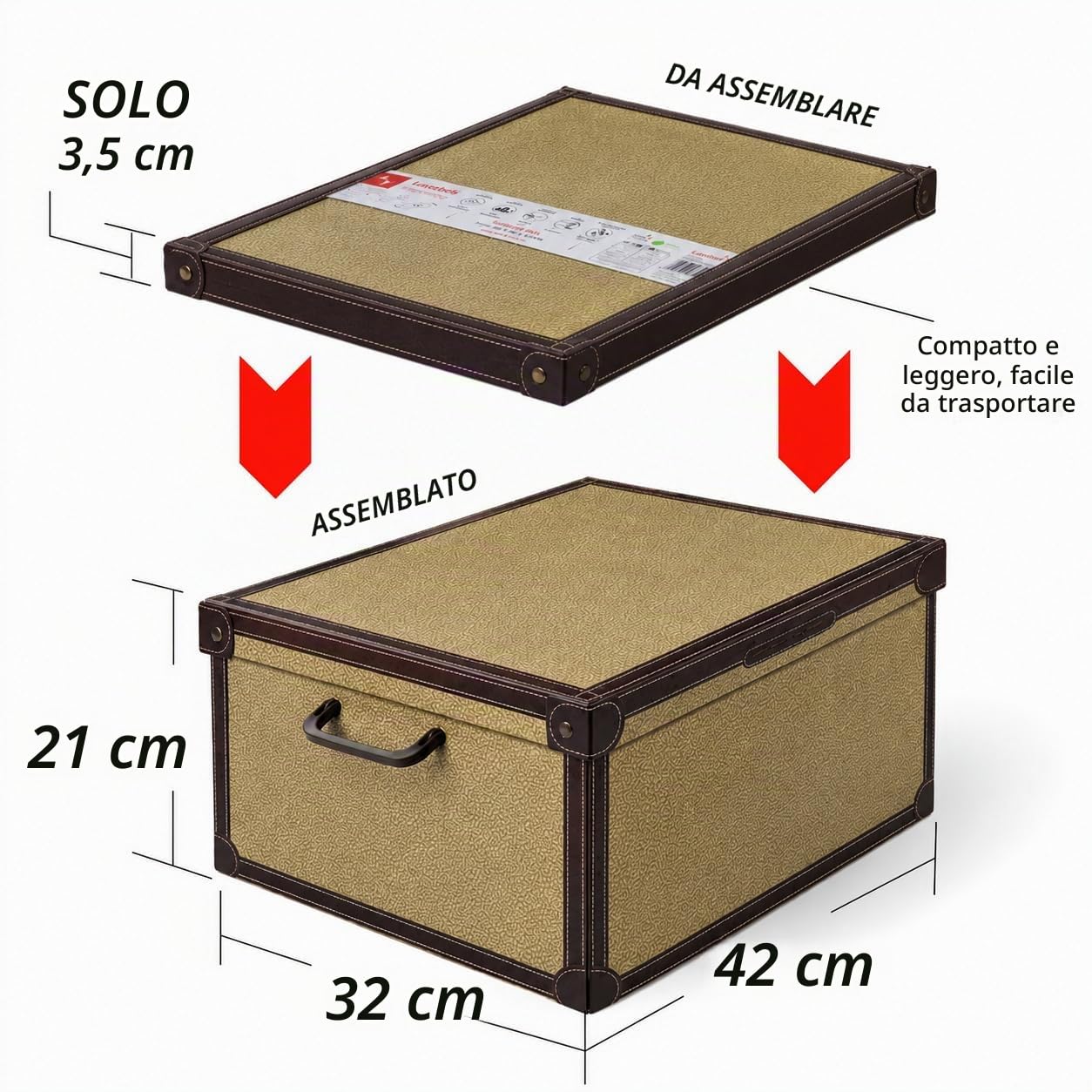 Lavatelli Tapirus scatole armadio 32x42x21 set 2 pezzi