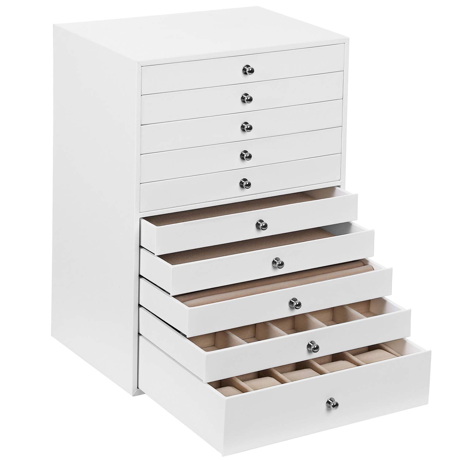 Songmics JBC10W scatola portagioie 10 cassetti bianca
