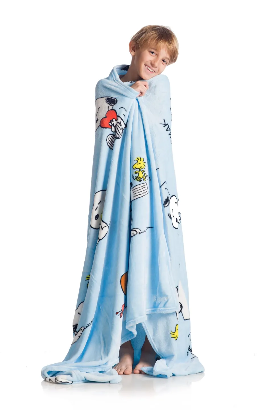 Lavatelli Kanguru Snoopy coperta pile celeste 130x170 calda