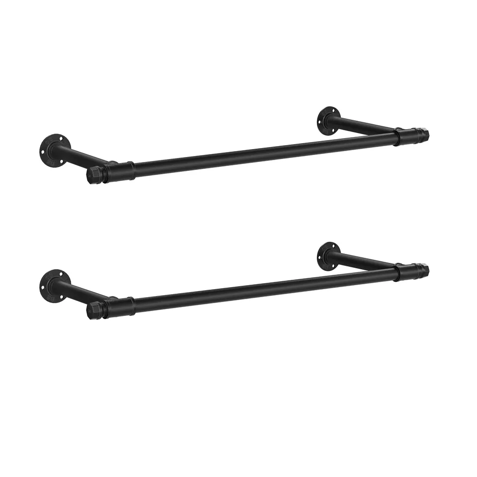 Songmics HSR140B02 Barra Parete Acciaio Set 2 Nera 60 kg