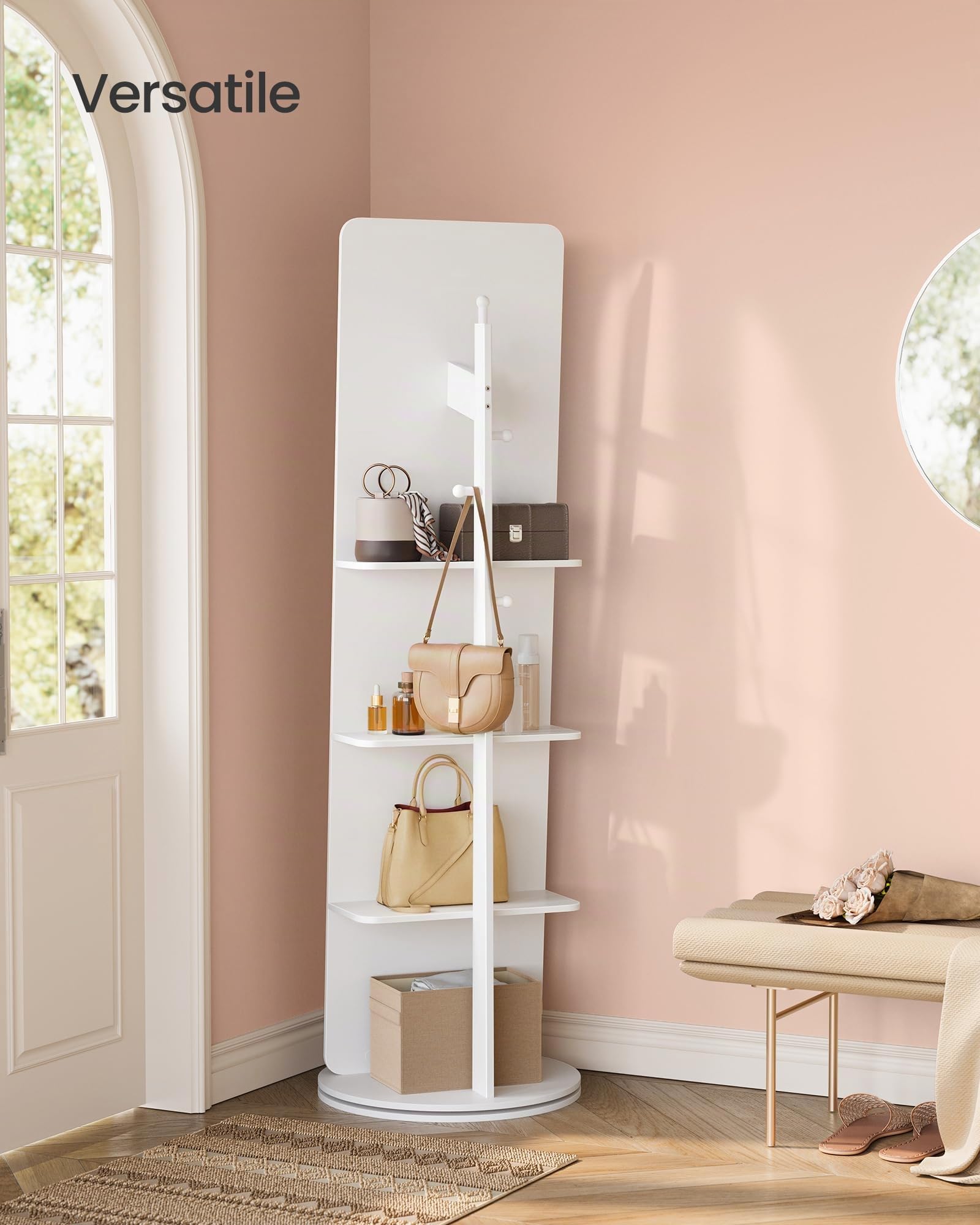 Songmics LFM036W01 specchio da terra girevole bianco 163x45 cm