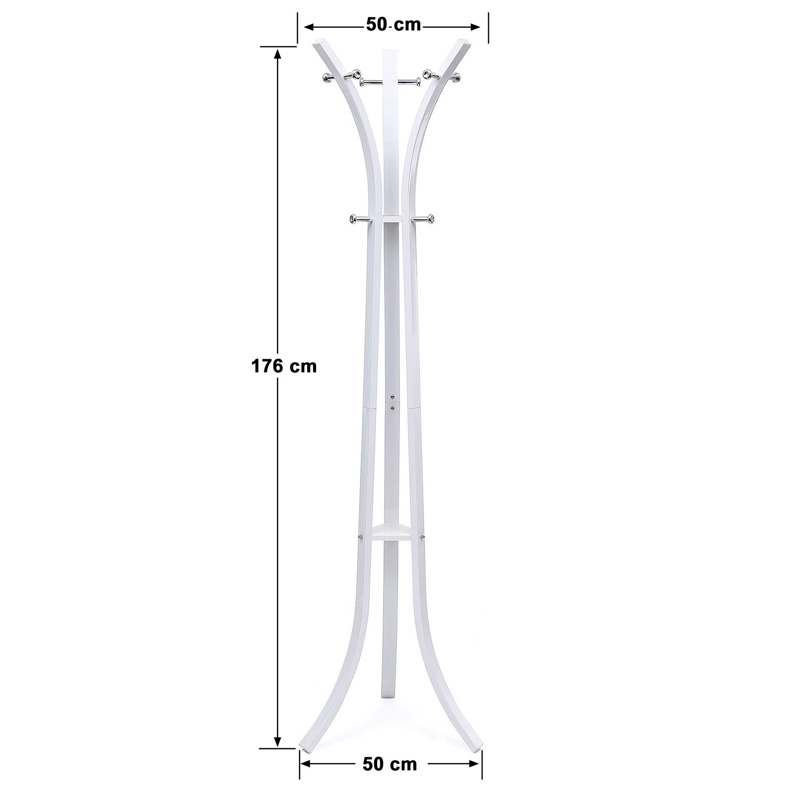 Songmics RCR01W Appendiabiti da Terra Bianco 9 Ganci 176 cm