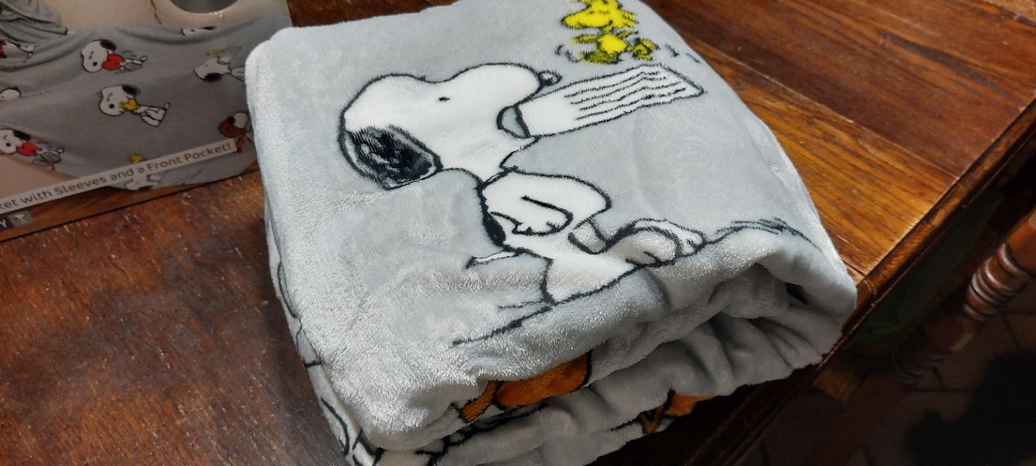 Kanguru Coperta con Maniche Snoopy Grigia 140x180 cm