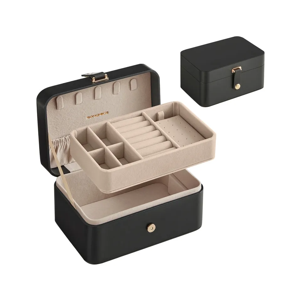 Songmics UJBC166B01 Portagioie Viaggio Nero 2 Strati