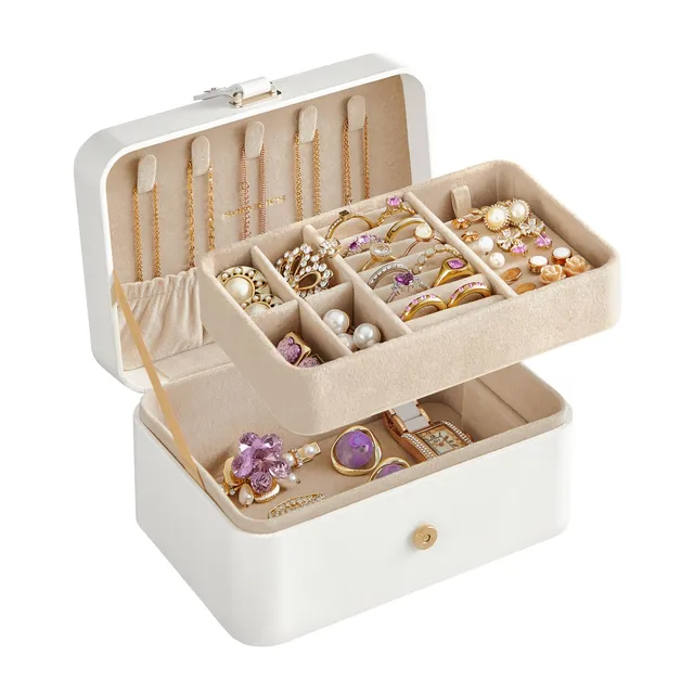 Songmics Gisella JBC166W01 portagioie viaggio bianco nuvola 2 livelli