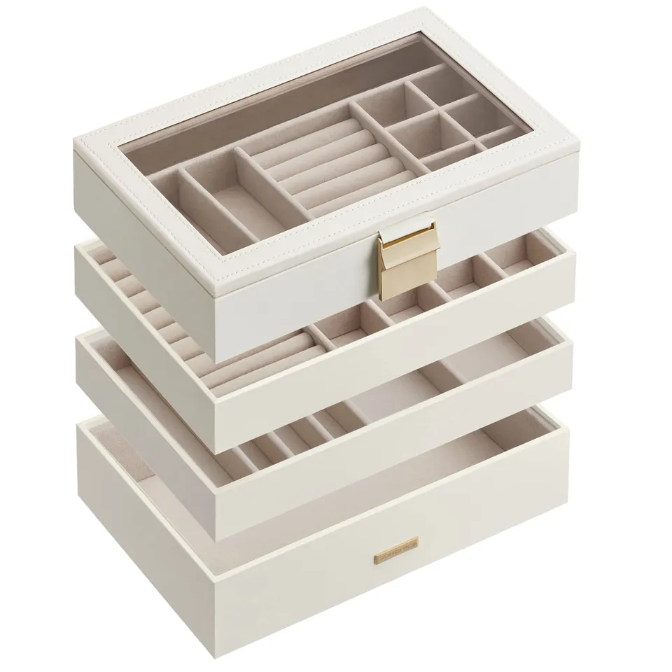 Songmics Gisella JBC164W01 portagioie 4 vassoi bianco nuvola