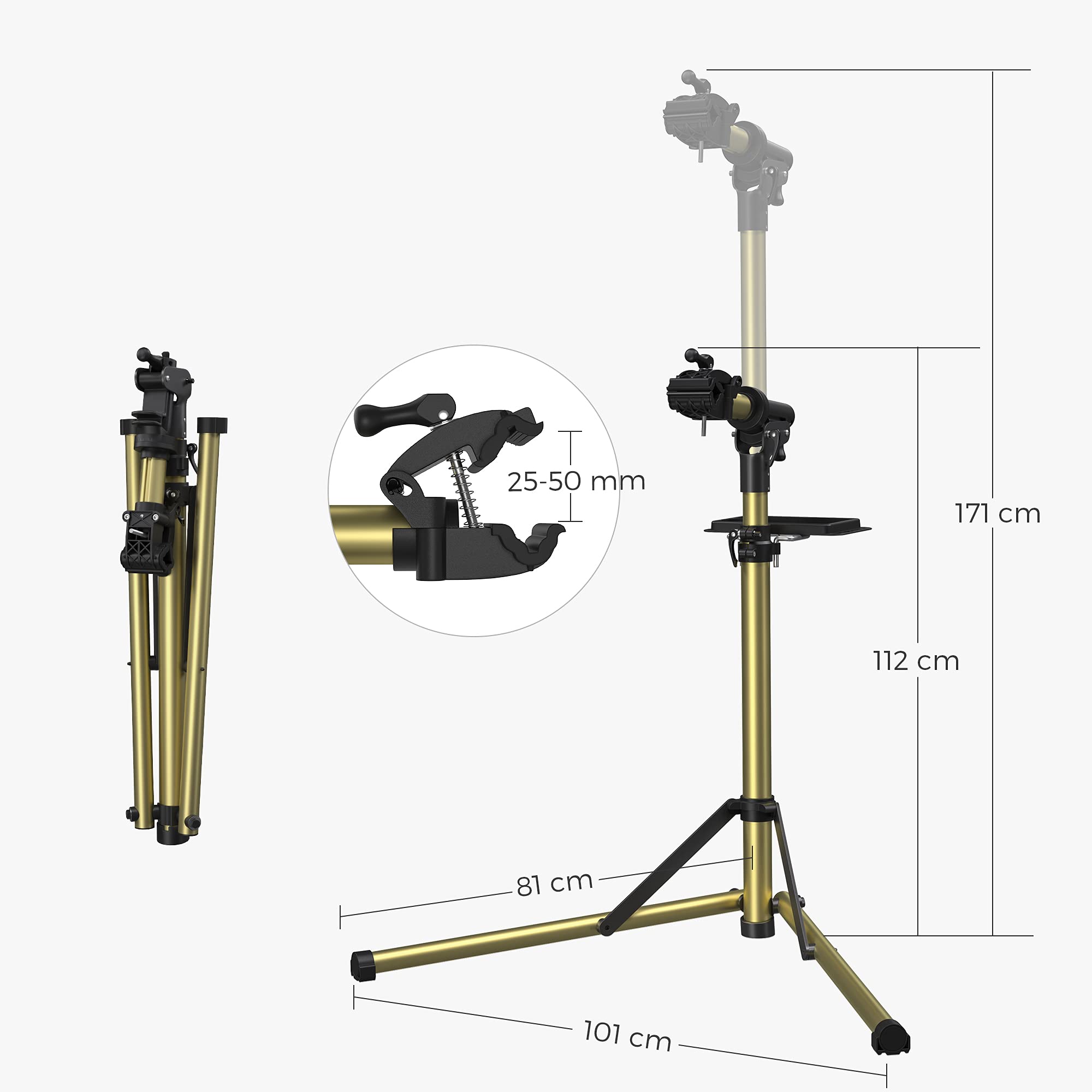 Songmics SBR004A01 cavalletto bici alluminio oro regolabile