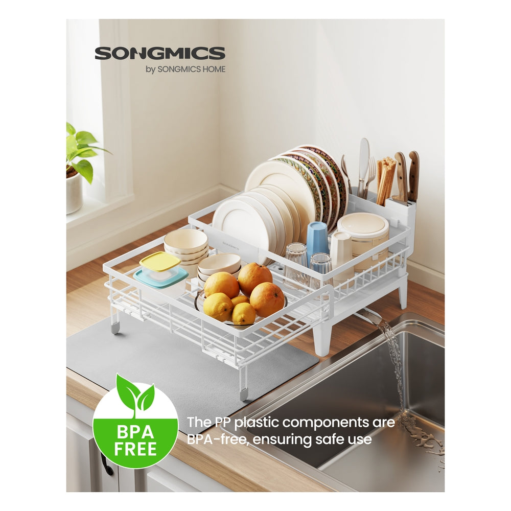Songmics scolapiatti nero con vassoio scolagocce