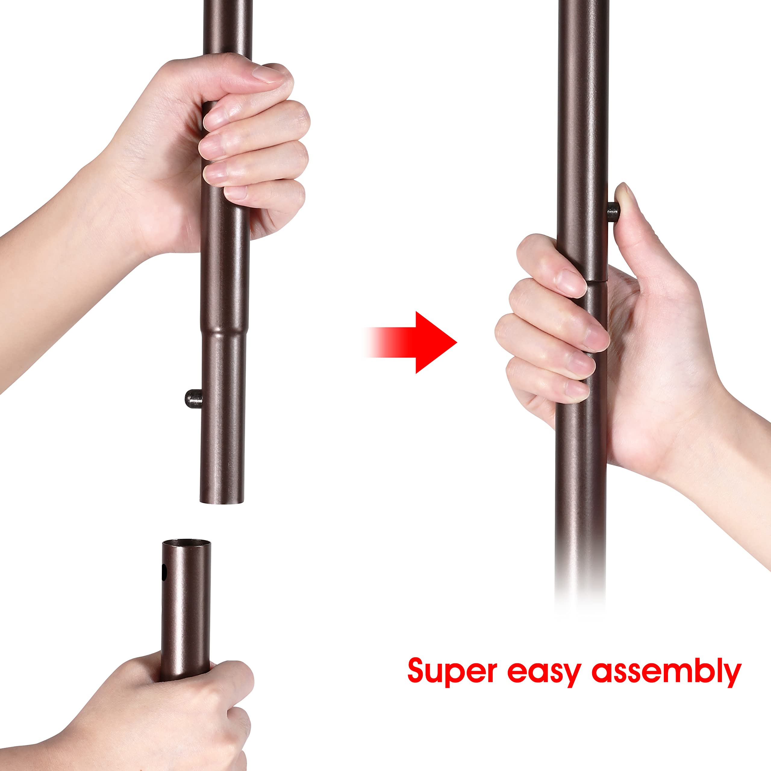 Simple Trending Stender Doppio 78-121 cm Bronzo con Ruote Metallo