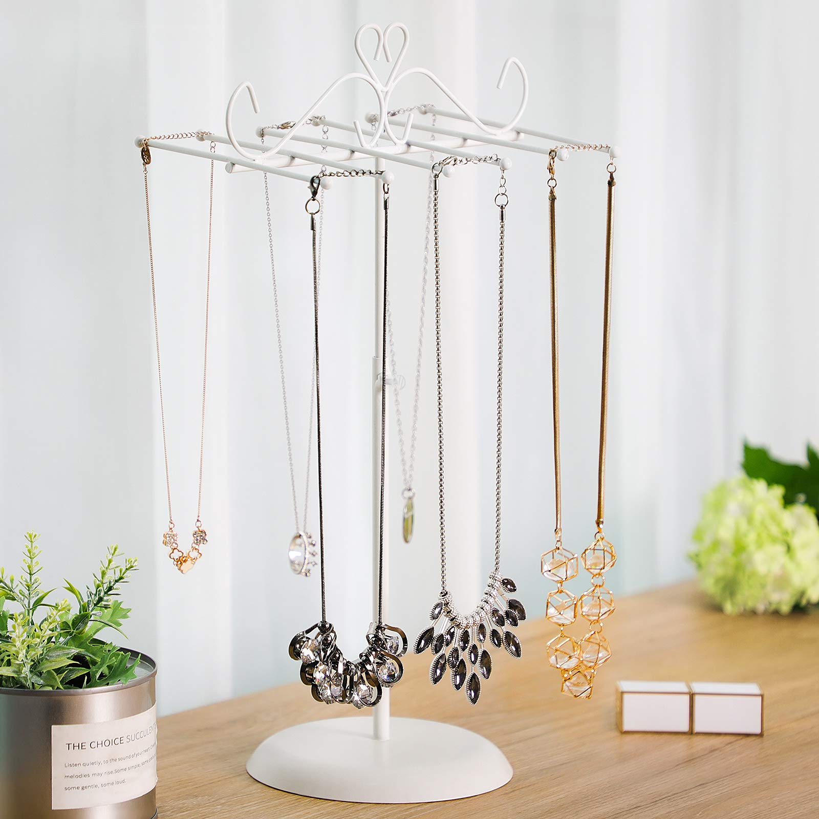 Songmics JJS04WT porta gioielli bianco girevole regolabile