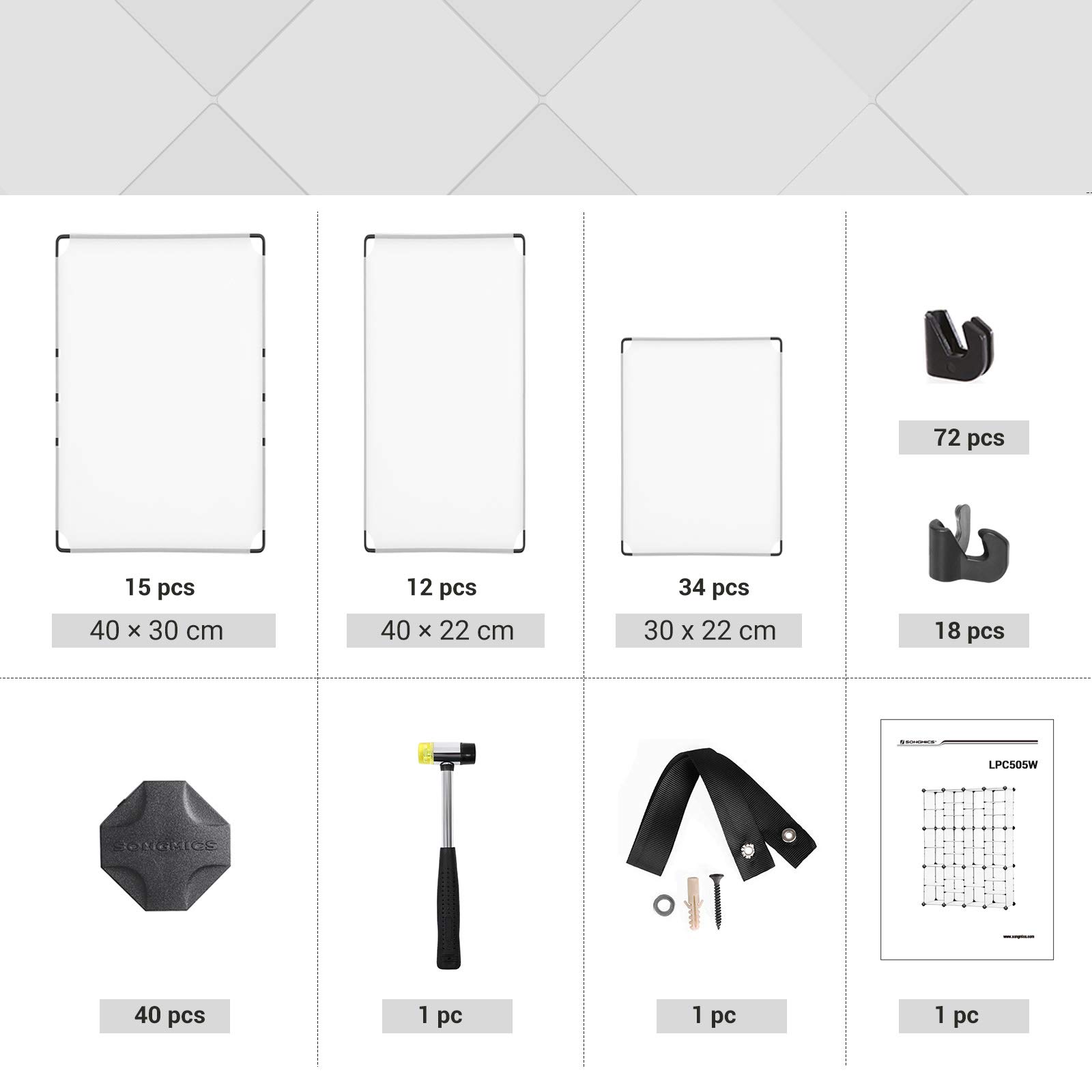 Songmics LPC505W scarpiera modulabile 30 scomparti bianca