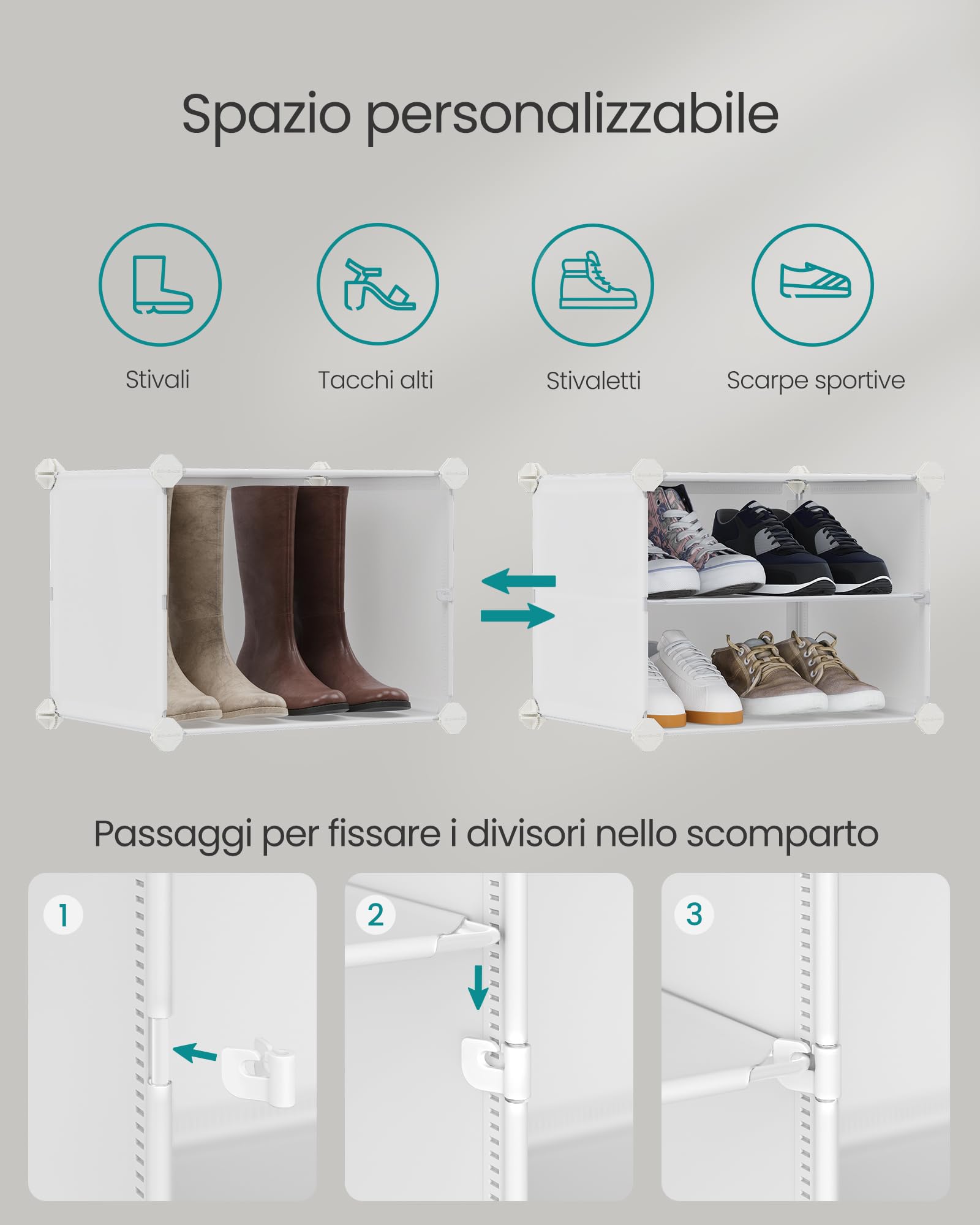 Songmics LPC040W02 scarpiera 12 scomparti bianco nuvola