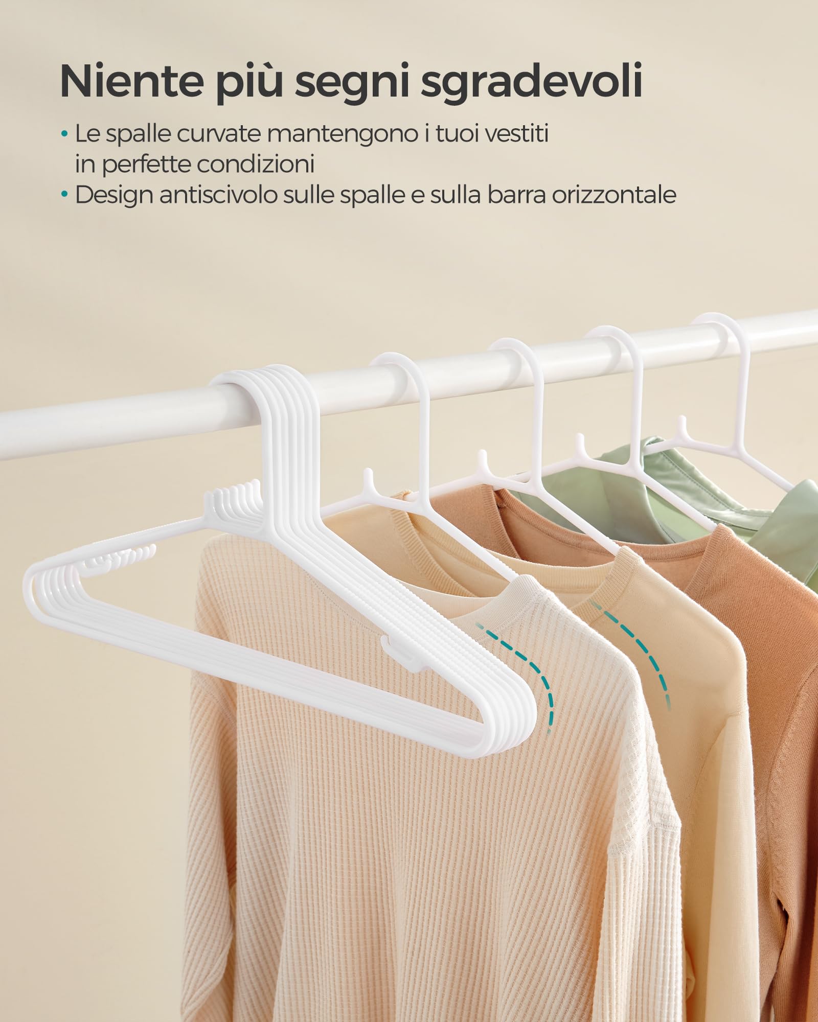 Songmics CRP009W30 Grucce Bianche 30 Pezzi Salvaspazio