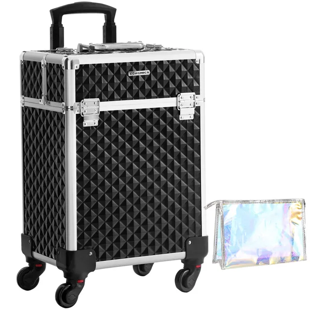 Songmics Valigia Trucco Trolley Make Up 4 Ruote 4 Vassoi