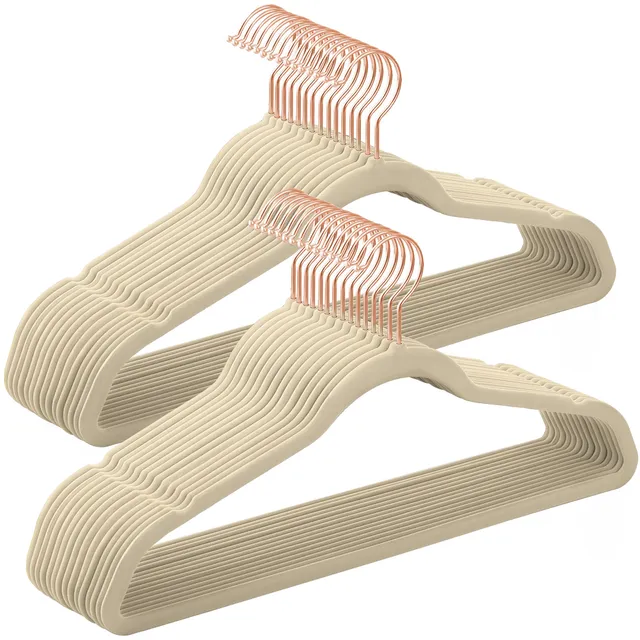Songmics CRF026K30 grucce velluto beige 30 pezzi salvaspazio