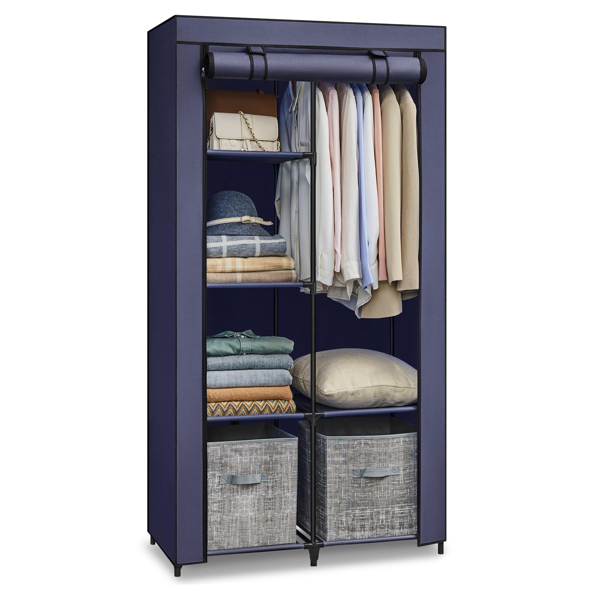 Songmics RYG084I02 guardaroba blu 45x88x168 cm