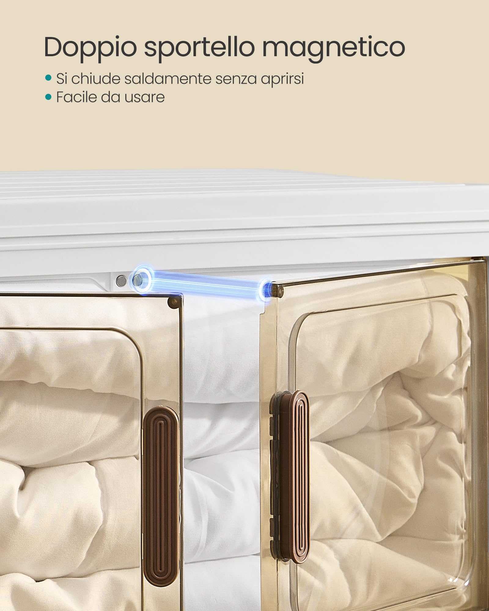 SONGMICS Dennys RLB450WZ01 cassettiera 4x45L bianca con ruote