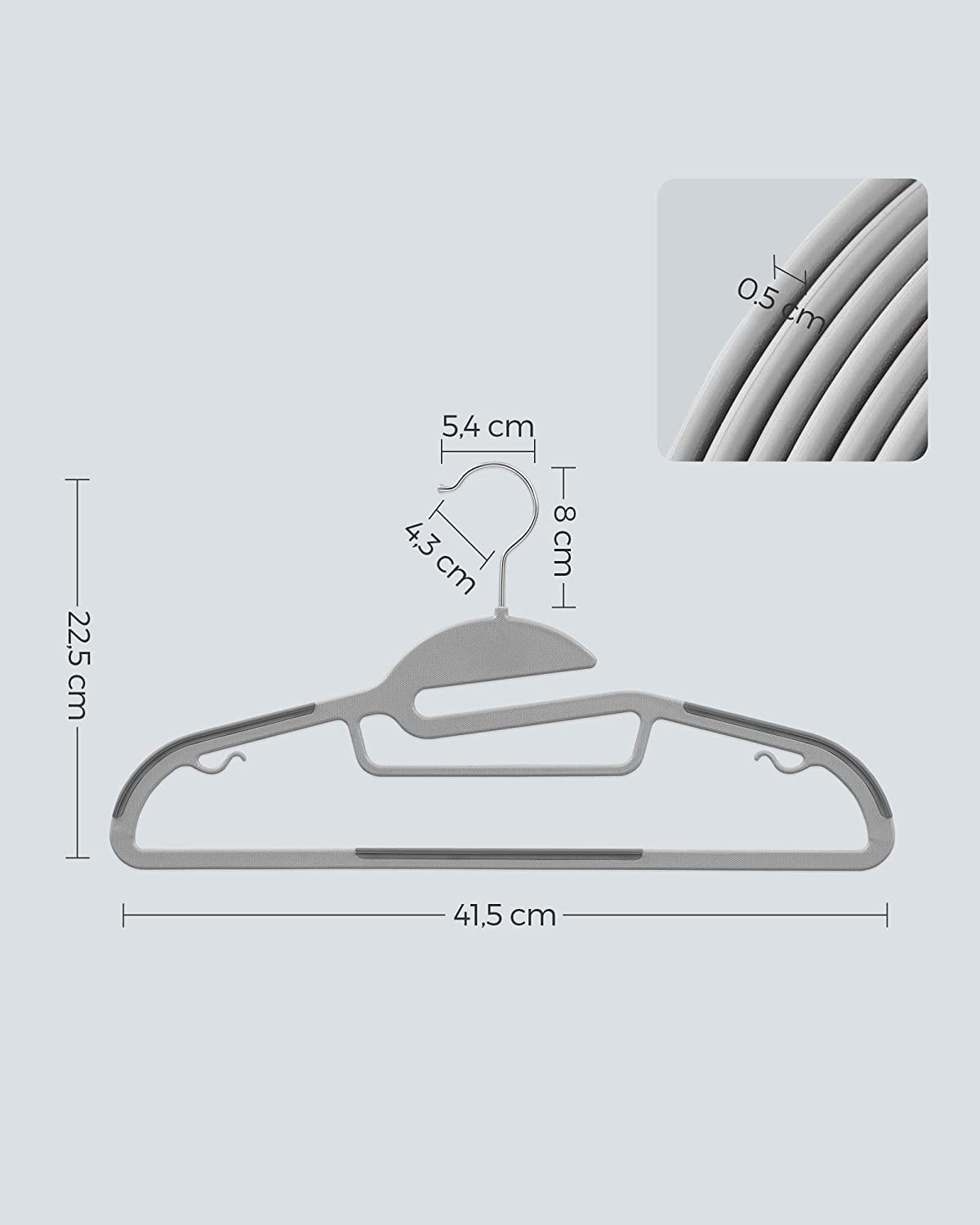 Songmics Grucce Plastica Set da 40 Sottili Antiscivolo