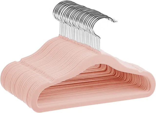 Ediesi grucce bambino velluto rosa antiscivolo 10 pezzi