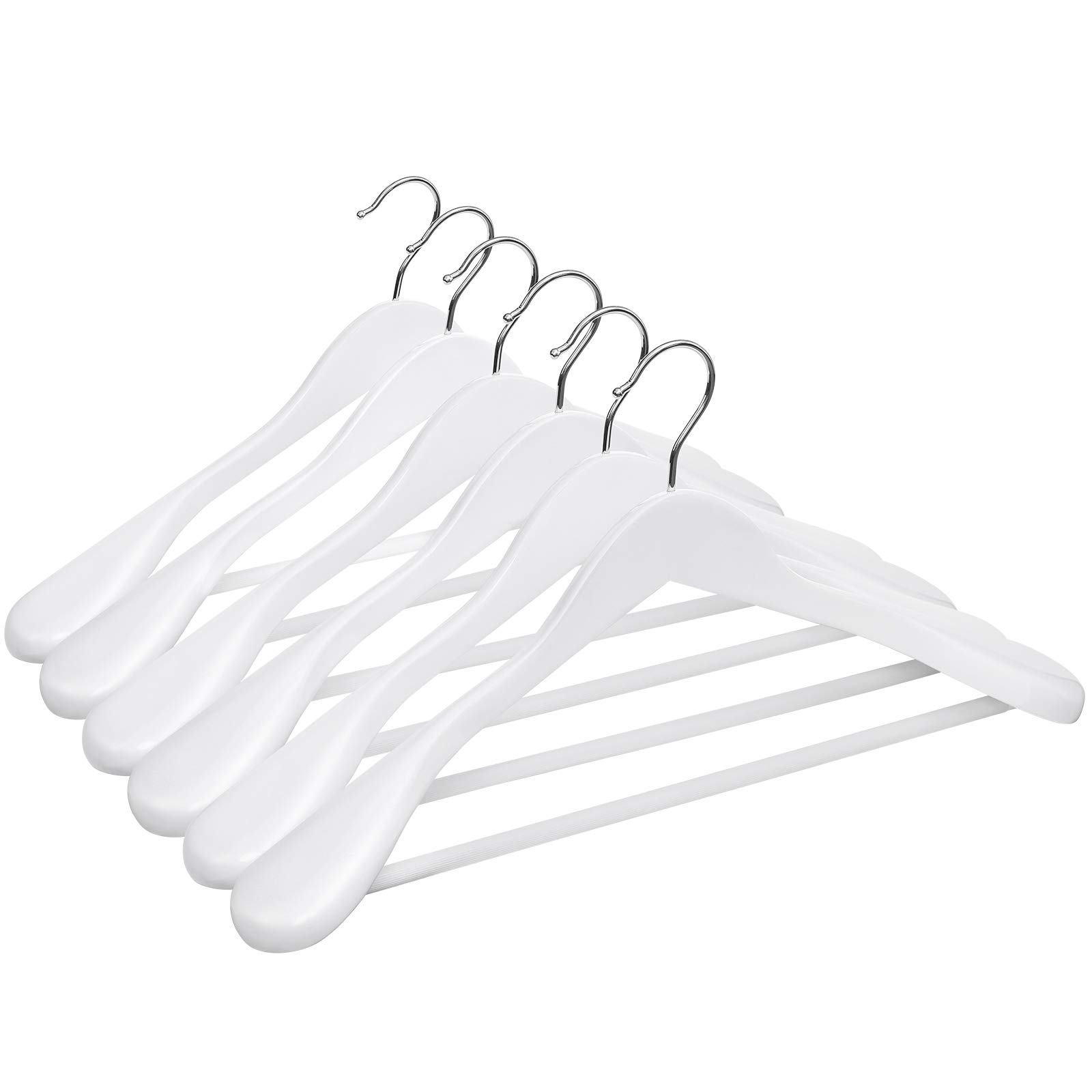 Songmics CRSH06WT Grucce Legno Bianco 6 Pezzi Antiscivolo