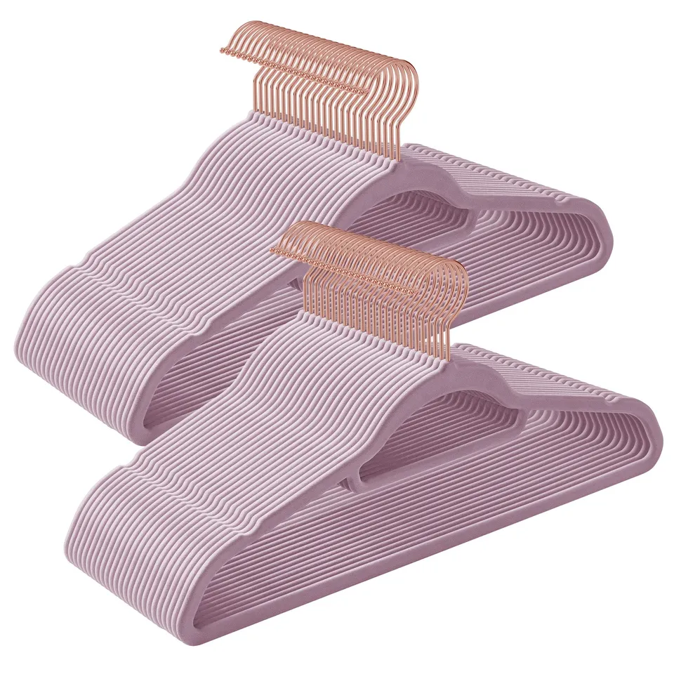 Songmics CRF021GP50 grucce velluto 50 pezzi viola lavanda salvaspazio