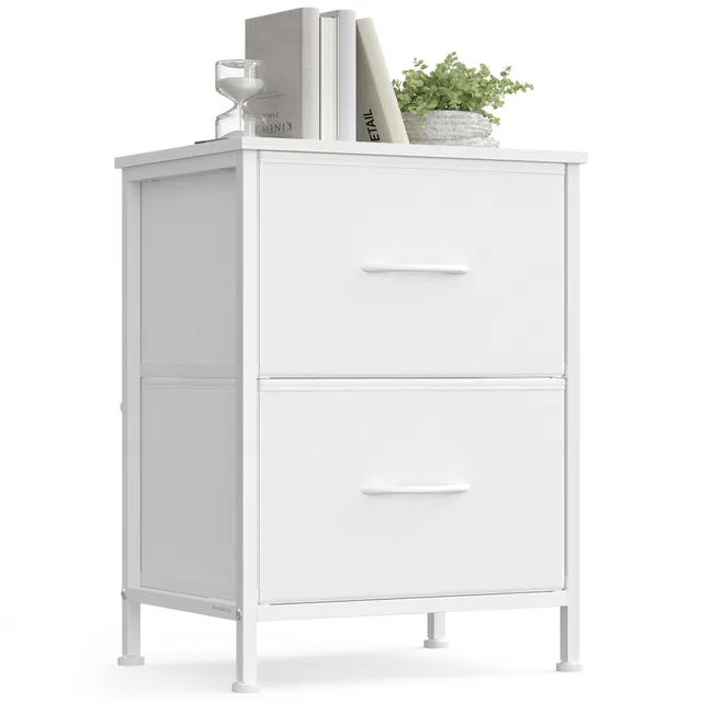 Songmics comodino 2 cassetti bianco 30x39,6x52,2 cm