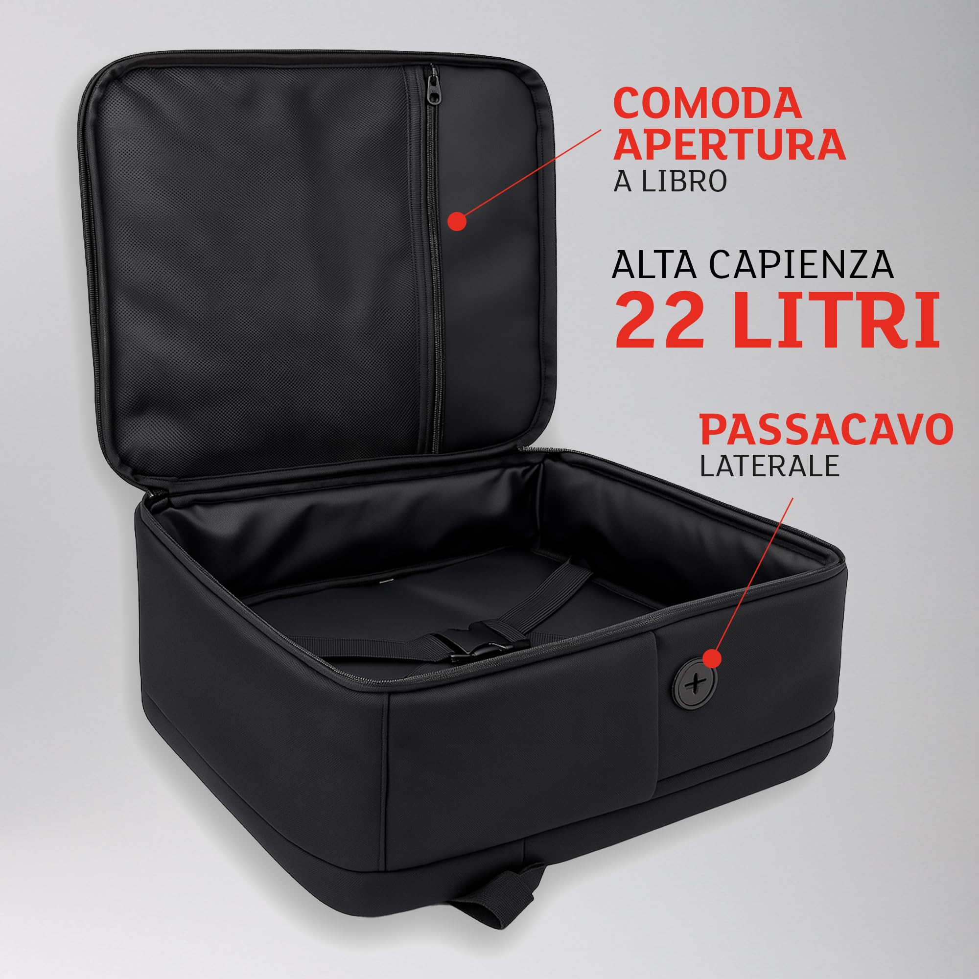 Lavatelli Vac-U-Bag Zaino Sottovuoto 40x30x20 Pompa USB-C