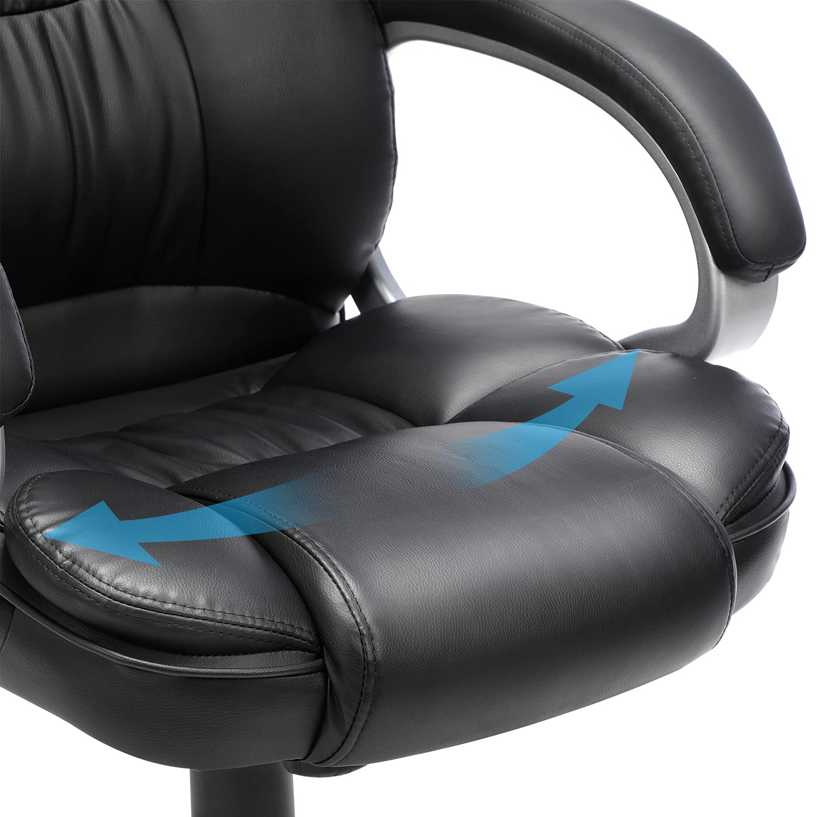 Songmics OBG24B sedia ufficio nero PU 150 kg