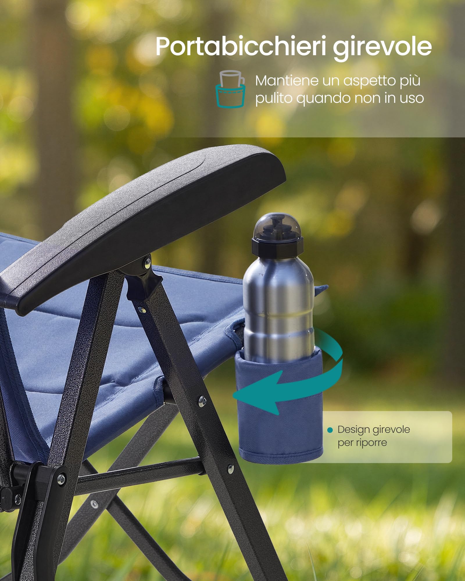 Songmics GCB015QZ01 sedie da campeggio reclinabili blu set 2 pezzi