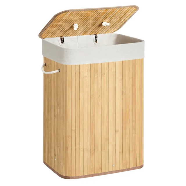 Songmics LCB10Y cesta portabiancheria 72L naturale bambù