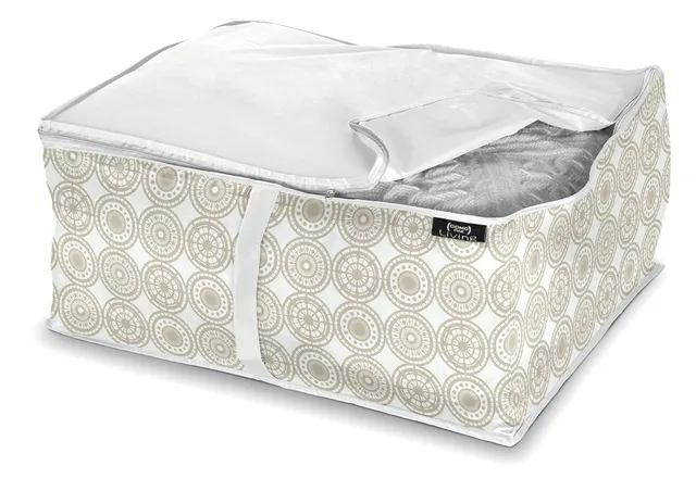 Domo Pak Ella Beige Large custodia coperte 45x55x25 cm maniglia