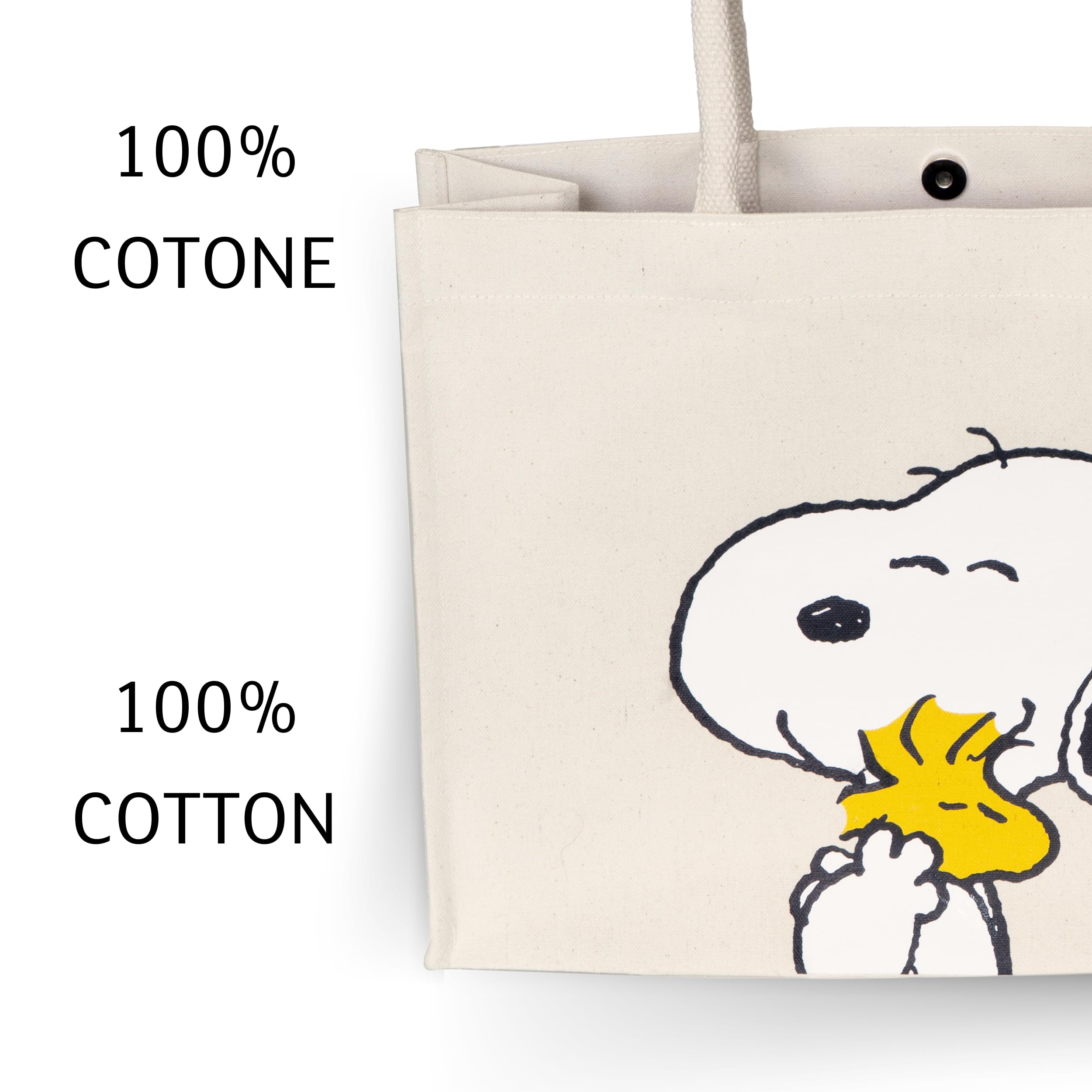 Kanguru Snoopy Woodstock borsa tote cotone shopper capiente