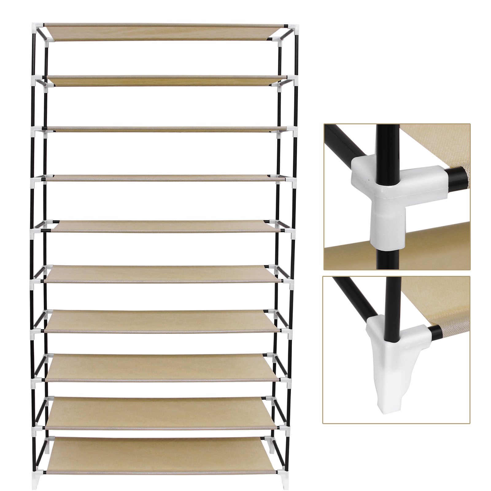 Songmics RXJ36K Scarpiera 10 livelli 40 paia caffè 88x160
