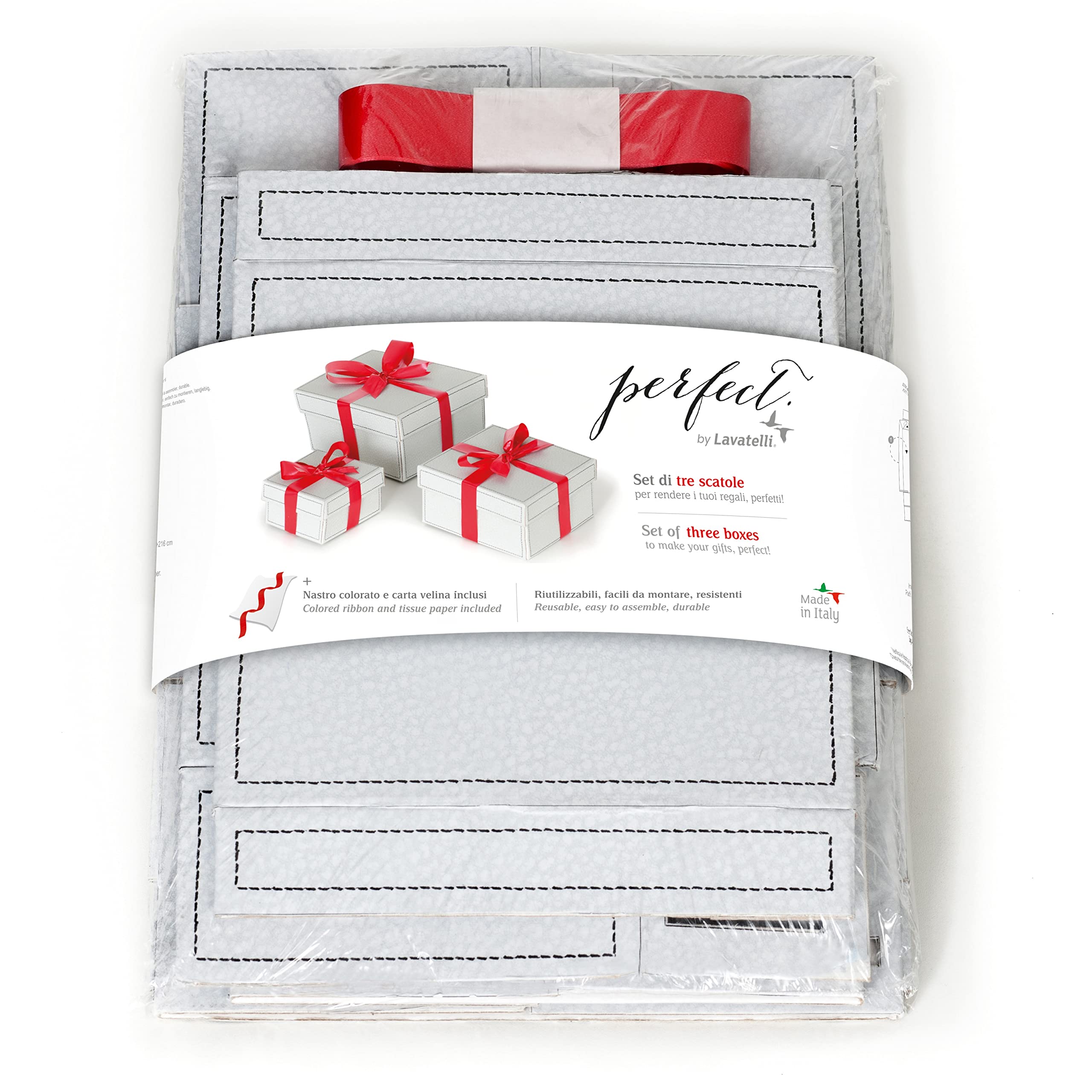 Lavatelli Perfect scatole regalo cartone set 3 misure con velina
