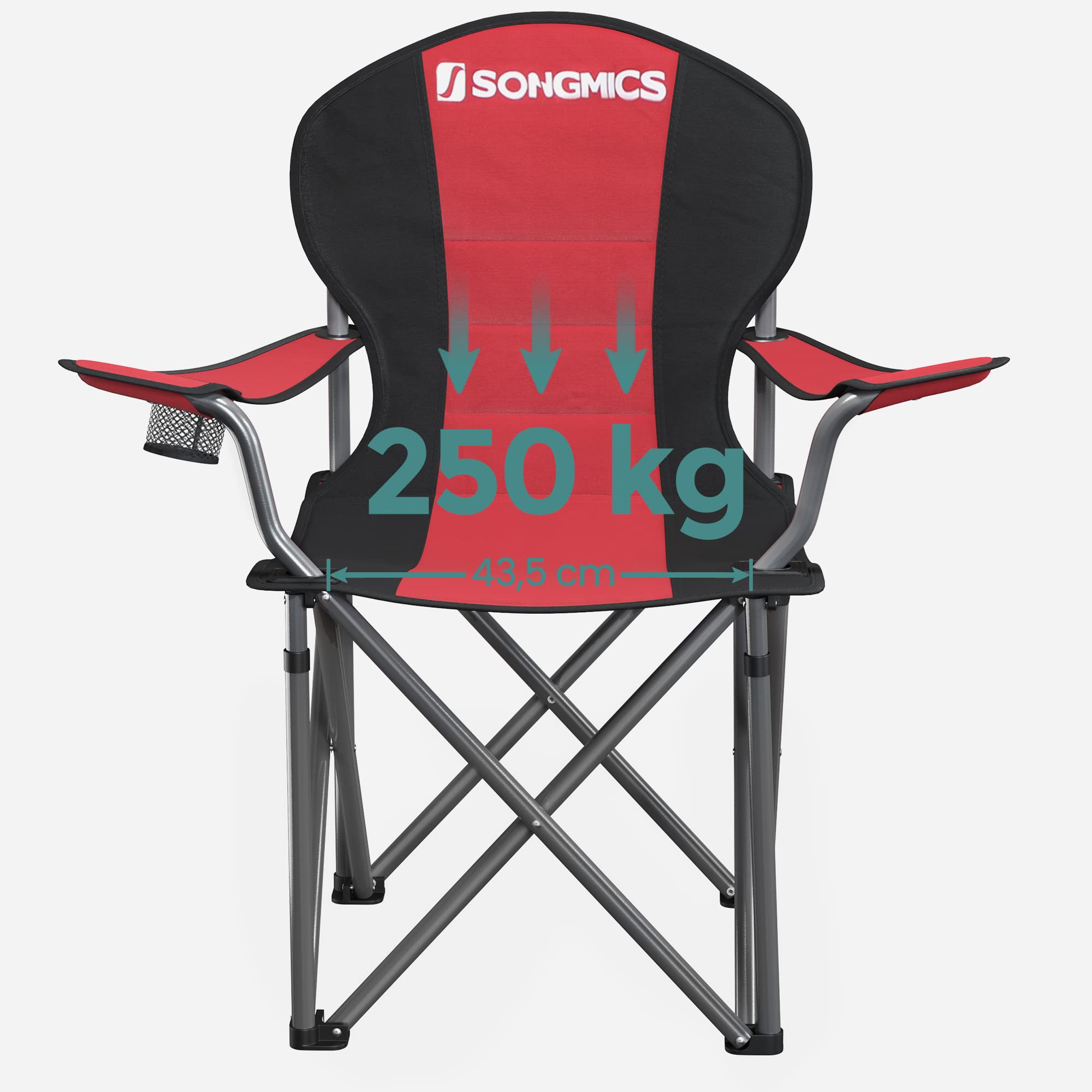 Songmics Sedia Outdoor Pieghevole con Borsa 250 kg