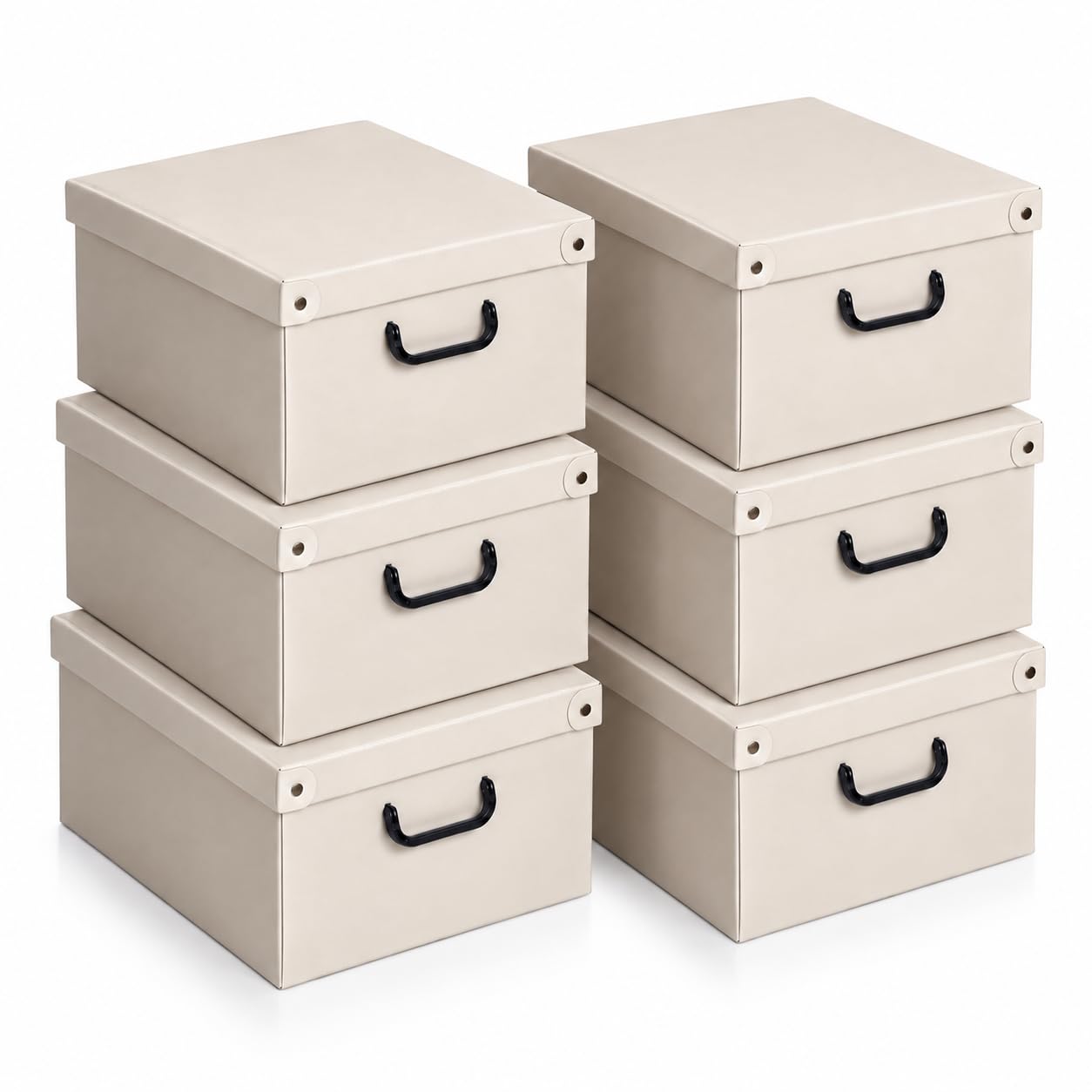 Lavatelli Scatole Organizer Armadio Grande Beige Set 6 da 45L